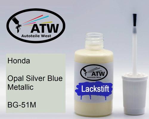 Honda, Opal Silver Blue Metallic, BG-51M: 20ml Lackstift, von ATW Autoteile West.